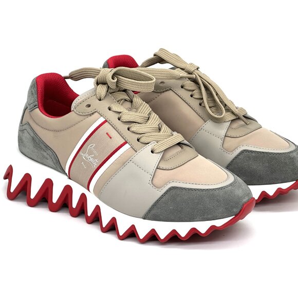 Christian Louboutin NASTROSHARK DONNA Leather Suede Nylon Sneakers Shoes - Picture 9 of 15